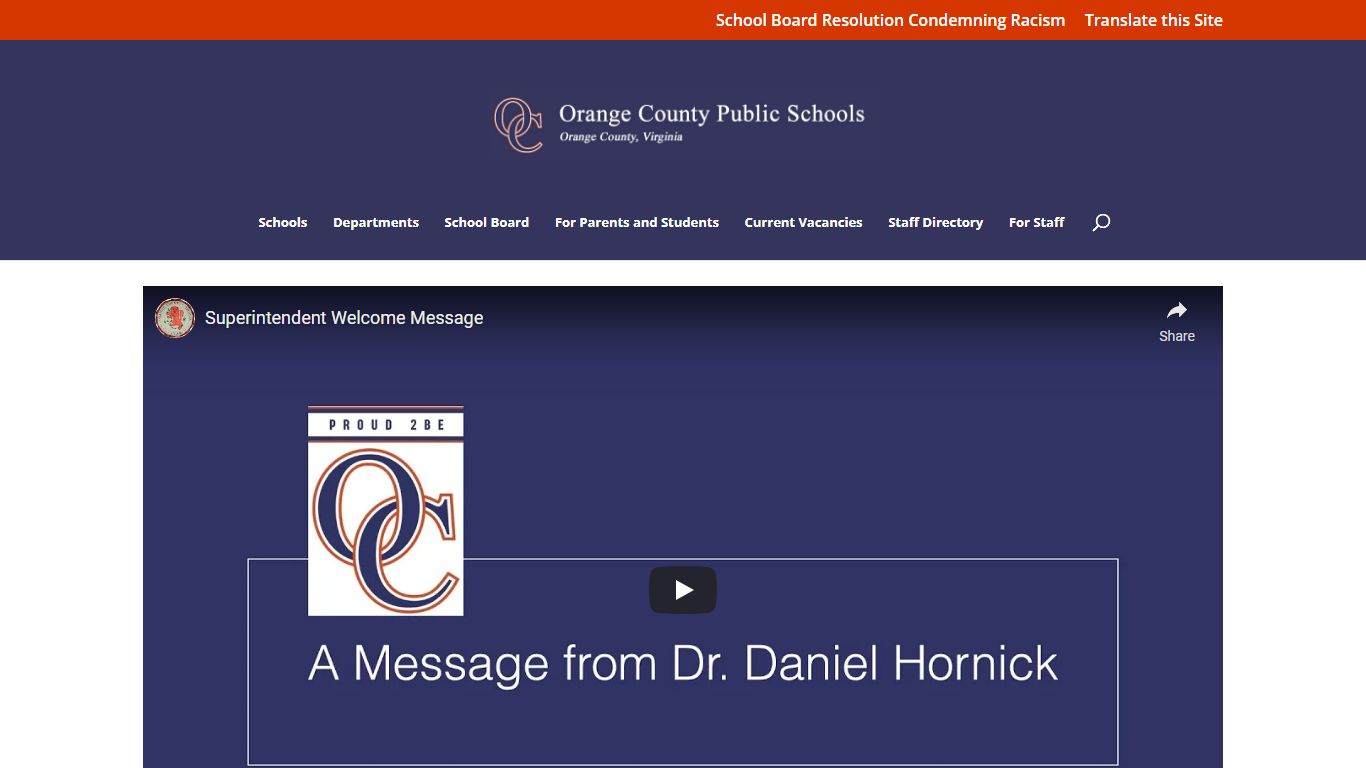 Orange County Public Schools, Orange County Virginia